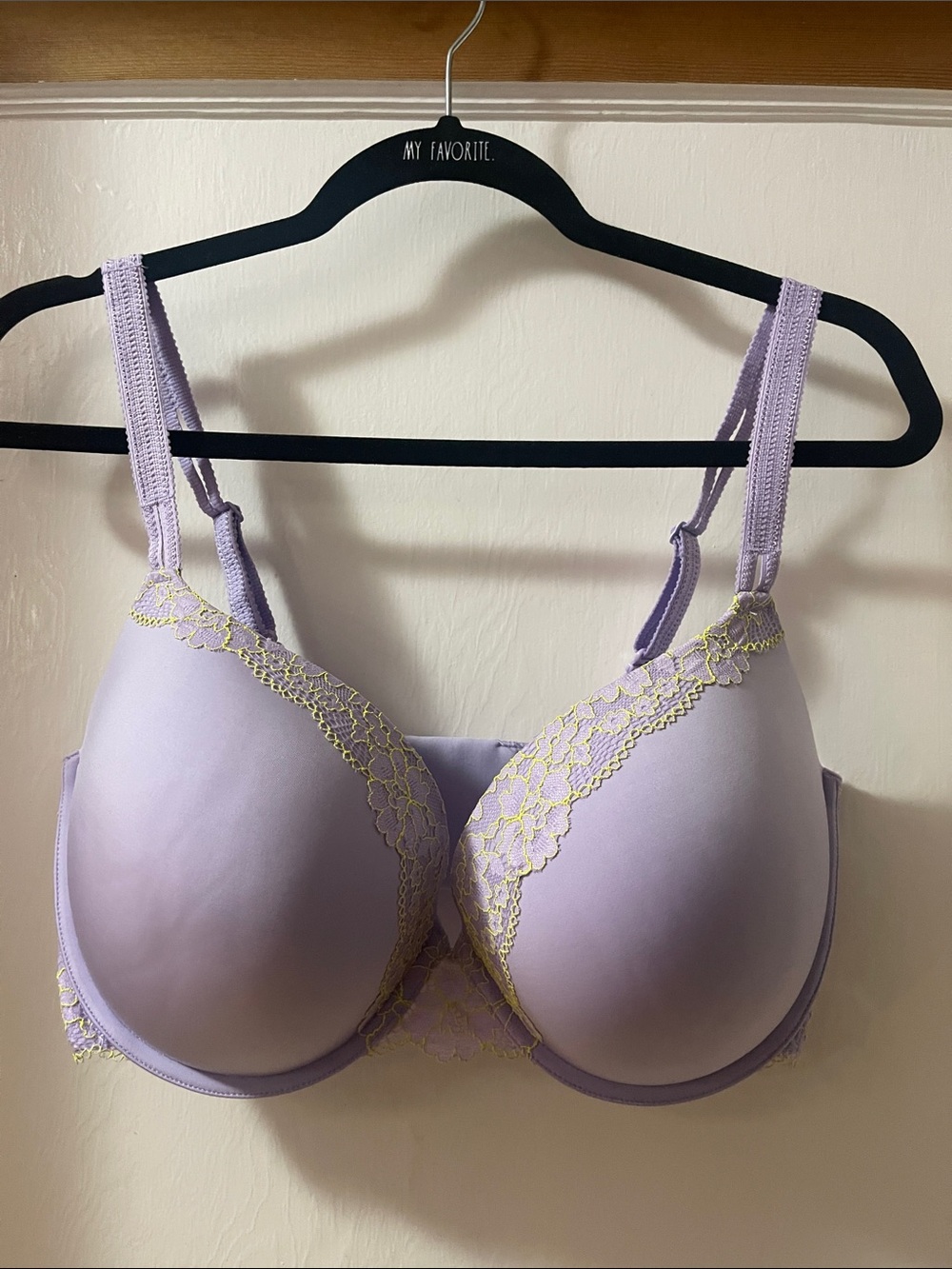 Women's Lavender Lace-Trim Push Up Bra